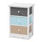 Baxton Studio Kalila ModernWhite and Multi-Colored Finished Wood 3-Drawer Nightstand 199-12249-ZORO - alternate 8
